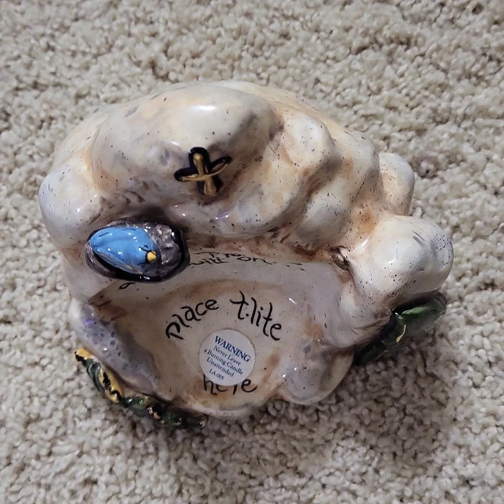 2003 Blue Sky Tea Light Holder.  Ceramic - Picture 4 of 6